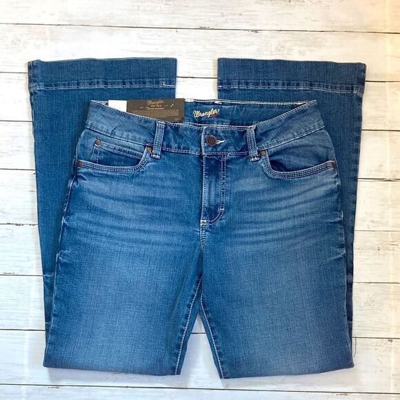 Wrangler Retro Women's Mid-Rise Denim Flare Leg Jeans Pants Size 9 X 32 - Picture 2 of 8